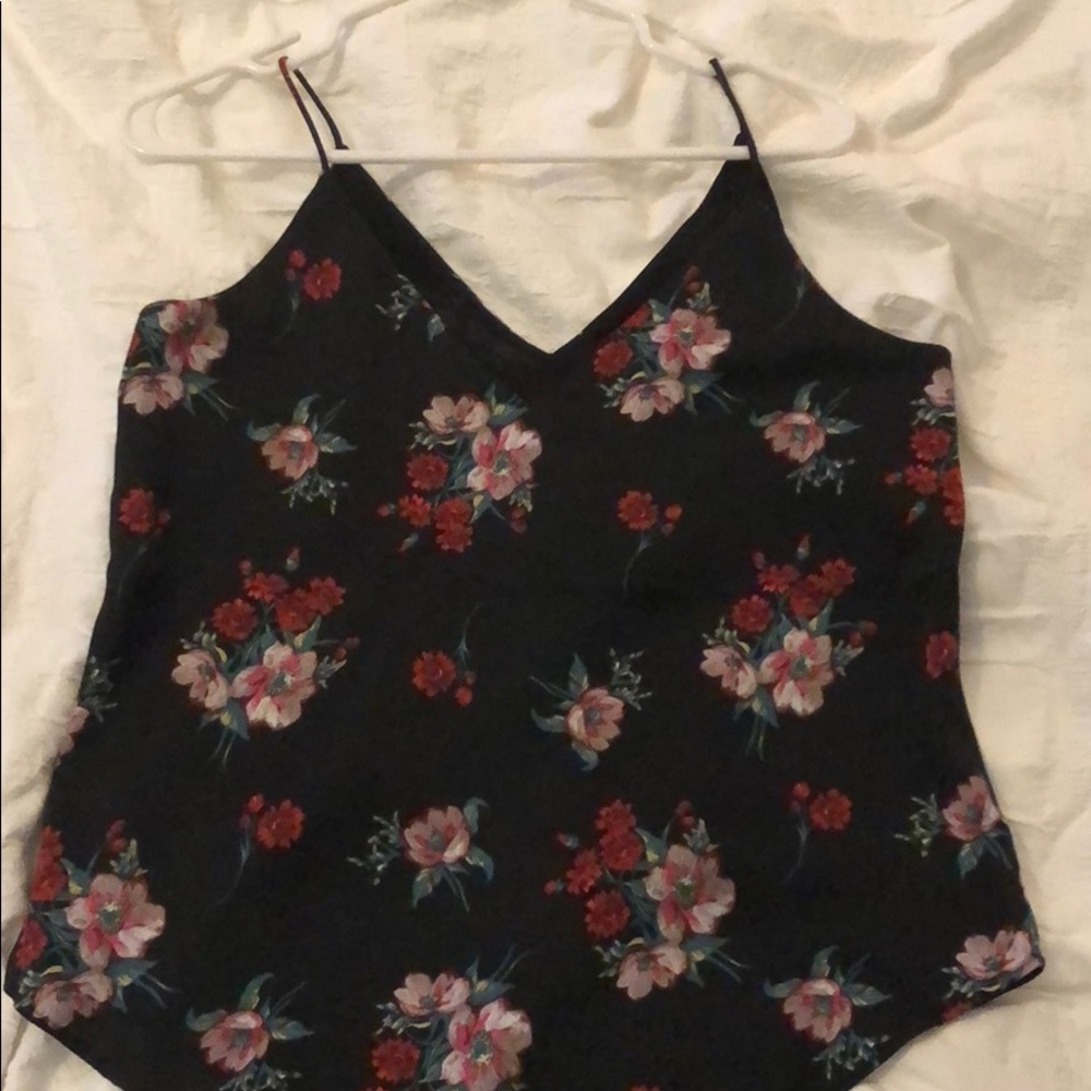 Express dressy floral and black tank